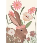 Hase mit Blumenkranz